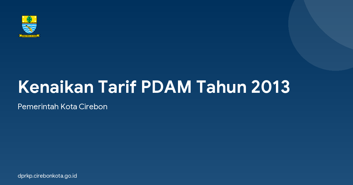 Kenaikan Tarif PDAM Tahun 2013
